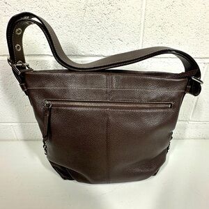 COACH Brown Pebble Leather Duffle Convertible Crossbody Shoulder Bag F15064